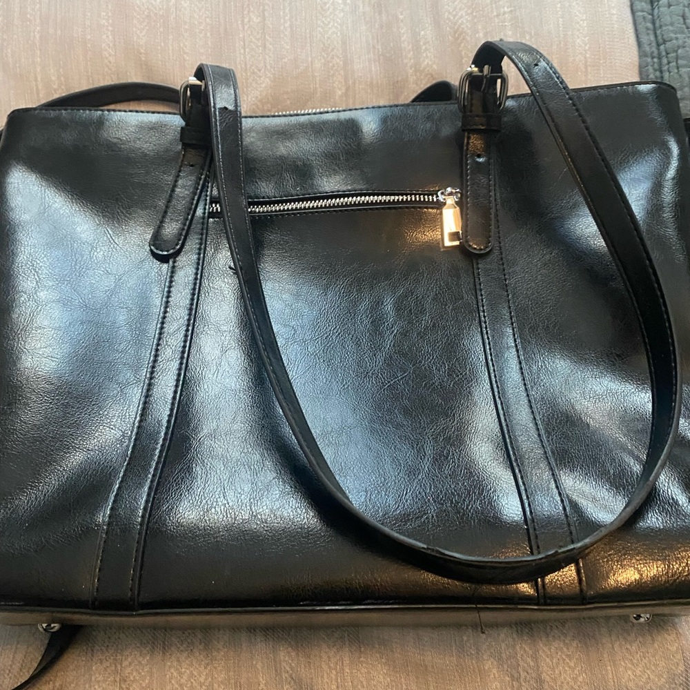 Bostanten  ladies leather computer tote bag.
